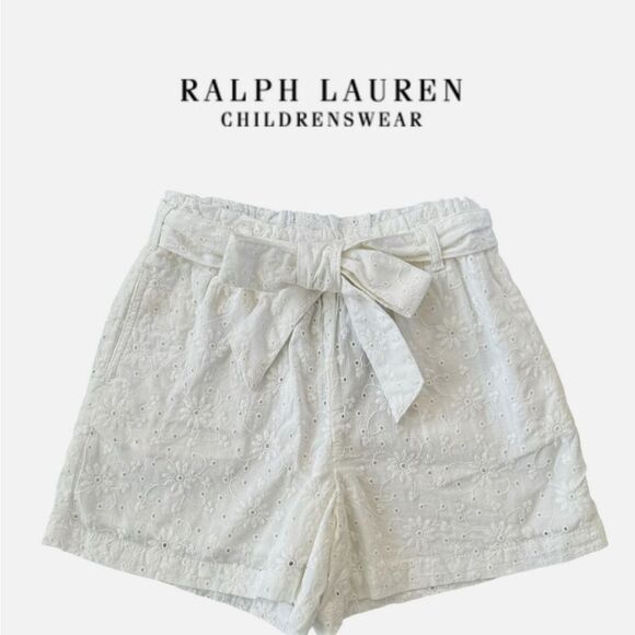 Polo Ralph Lauren girls white floral eyelet shorts - Picture 1 of 7